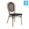 Flash Furniture Marseille Thonet French Bistro Stacking Chair, Black Textilene and Bamboo Print Aluminum Frame, 4PK 4-SDA-AD642002S-TXT-BK-NAT-GG - alternate 7